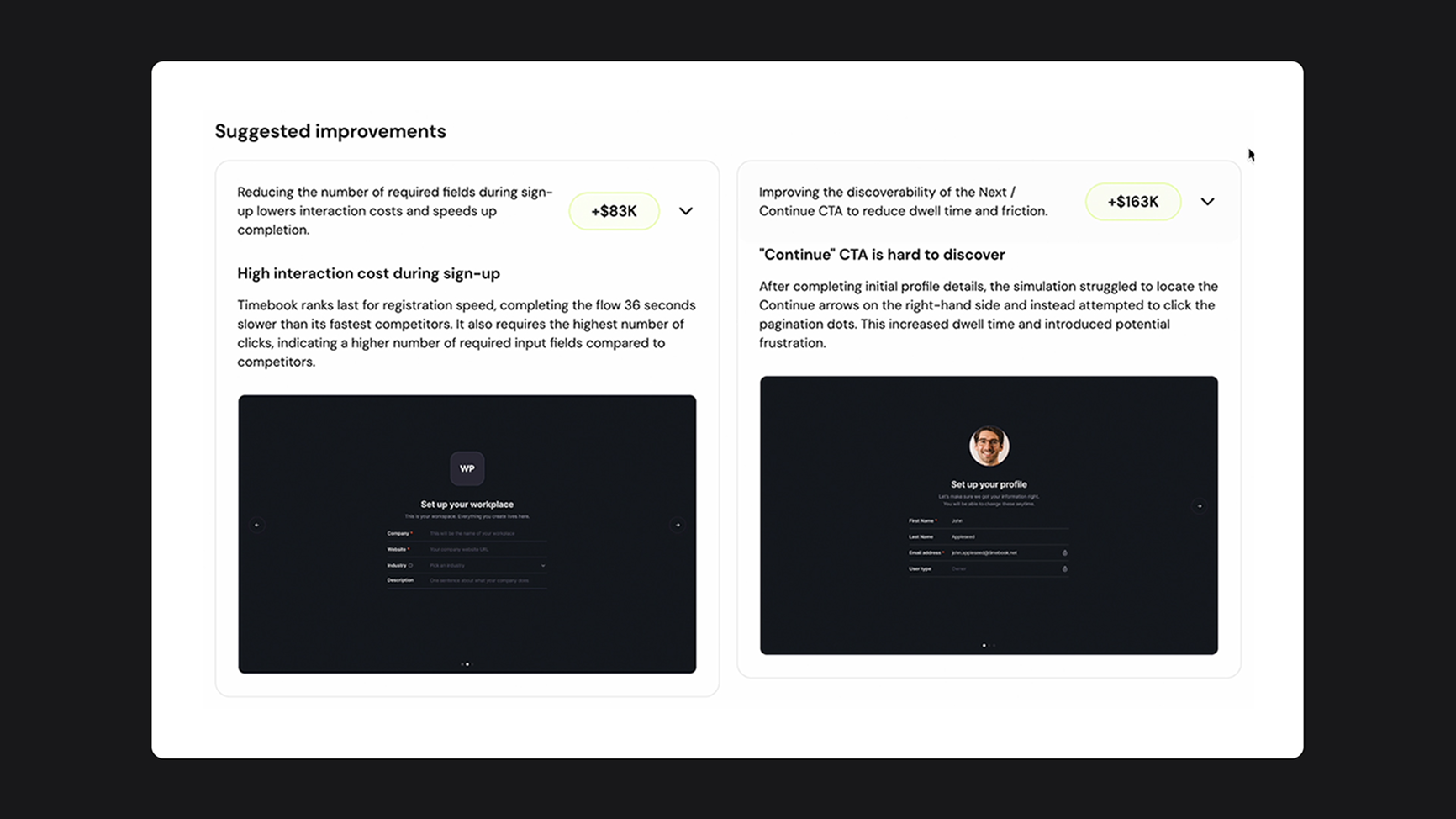 Suggested improvements