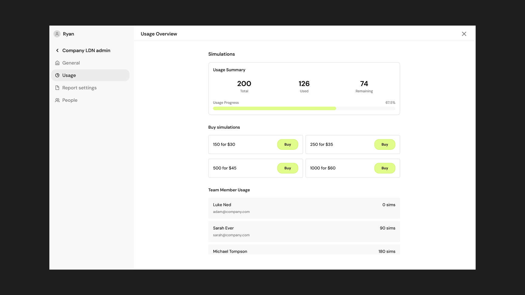 Admin panel